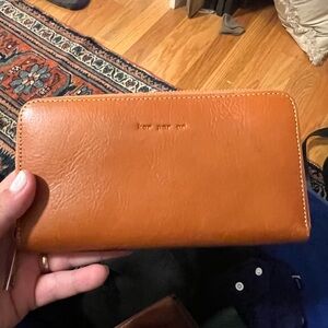 Brown Leather Zip Wallet